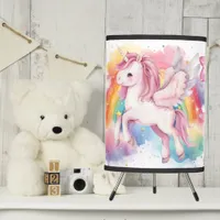 Unicorn Stars and Rainbow Tripod Lamp