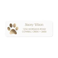 Gold Paw Print Logo Label