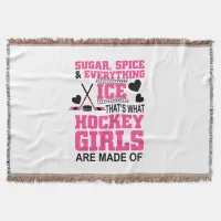 sugar spice and everything ice girls hockey throw blanket