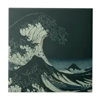 Hokusai Great Wave off Kanagawa at Night Ceramic Tile
