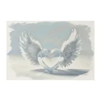 *~* HEART ANGEL WINGS AP78 White Frame Acrylic Print