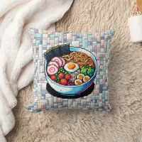 Pixel Art Ramen Noodles  Throw Pillow