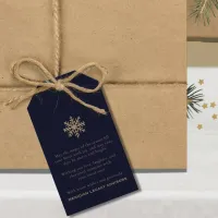 Elegant Snowflake Custom Message Gift Tags