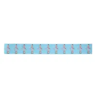 Caucasian Pretty Little Ice Skater and Snowflakes Satin Ribbon