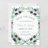 Olive Branch Botanical wedding save the date cards