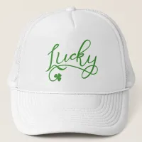 Lucky Shamrock St Patricks Day Trucker Hat