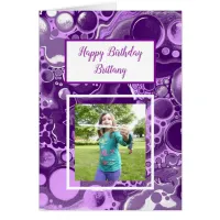 Purple Marble Photo Birthday