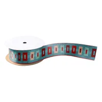 Southwest Mesas Retro Vibe Turquoise & Red  Satin Ribbon