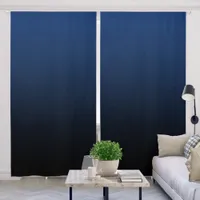 Navy Blue Black Gradient Blackout Curtains