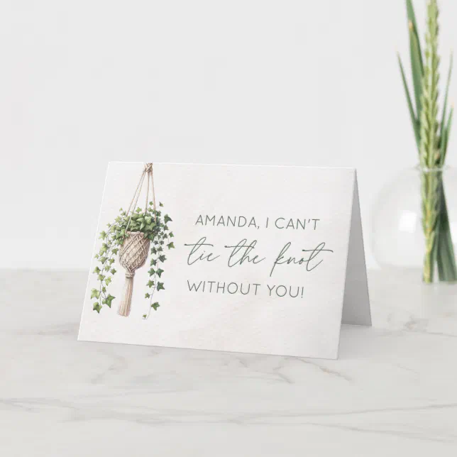 Personalized Botanical Bridesmaid Proposal Card