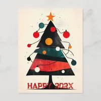 Minimalistic Christmas Tree Holiday Postcard