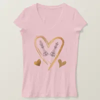 Gold Hearts King and Queen Chess Pieces | T-Shirt