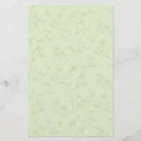 Pale Green with Blush Birds Watercolor Transparent Stationery