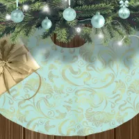 Damask Floral Shimmer Gold on Any Color ID461 Brushed Polyester Tree Skirt