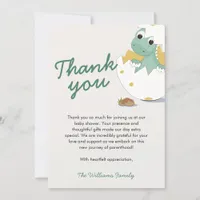 Baby Shower Thank You Baby Dinosaur Hatchling Card