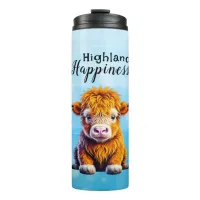 Highland Happiness | Cute Baby Cow Thermal Tumbler