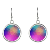 Crystal Pattern Blue And Pink Earrings