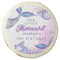 Purple Pink Modern Glitter Mermaid Birthday Sugar Cookie