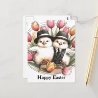 Funny Cute Vintage Easter Chicks  Postcard