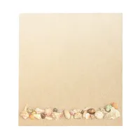 Row of Seashells on Beach Sand Notepad