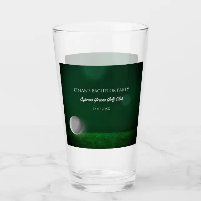 Golf Party Bachelor Party Golfers Green golf ball Glass