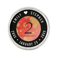 Elegant 2nd Garnet Wedding Anniversary Celebration Lapel Pin