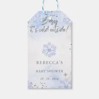 Blue Baby its Cold Outside Winter Baby Shower Gift Tags