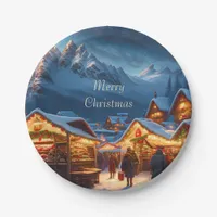 Christmas market in the mountains - custom paper plates