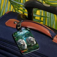 White Tigers Strolling Through The Jungle Luggage Tag