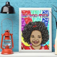 Little Black Girl with Happy Curls Poster