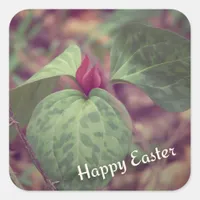 Wildflower Happy Easter Square Sticker