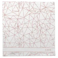 Copper Rose Gold Geometric Polygon Pattern Cloth Napkin