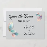 Ethereal Beauty Soft Tone Whimsical Pastel Leaves Invitation