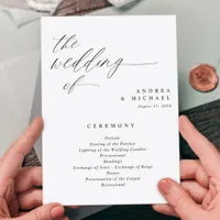 Elegant Wedding Programs 5x7 Romantic Calligraphy