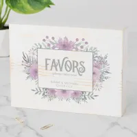 Watercolor Bouquet Favors Lilac ID654 Wooden Box Sign