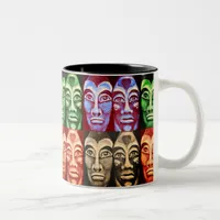 Mayan warriors - multicolored painting Two-Tone coffee mug