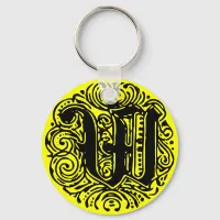 Monarchia Monogram Letter W Initial Alphabet W Keychain