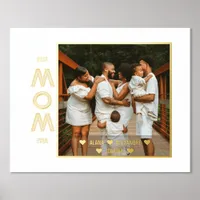 Mother's Day Photo, Modern Script Text Gold Silver Foil Prints