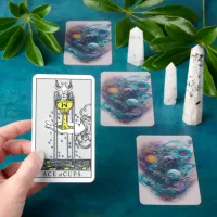 Relax and take a deep breath - Floral AI Art Tarot Cards