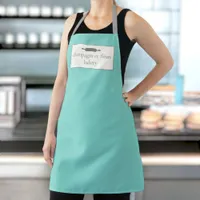 Custom Bakery Name Aqua Blue + Grey Chef or Staff Apron