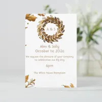 Gold Leaf elegant wedding invitation Response Card