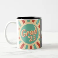 Retro Graduation Class 2023 Custom Name Congrats Two-Tone Coffee Mug