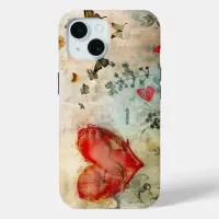 Butterfly and Red Heart iPhone 15 Case