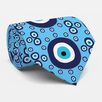 Greek Turkish Evil Eye Turquoise Blue Neck Tie