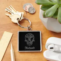 Filigree Goth Day of the Dead  Keychain