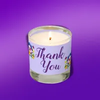 Thank You with Pansies, Purple & Yellow | Scented Candle