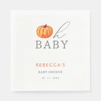 Oh Baby Pumpkin Gender Neutral Baby Shower Napkins