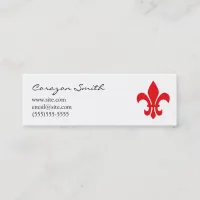 Red Fleur de Lis Skinny Business Card