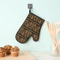 Caribbean Tribal Mudcloth: Black, Gold Oven Mitt