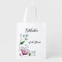 Elegant Floral Wedding Soft Botanical Romance Grocery Bag